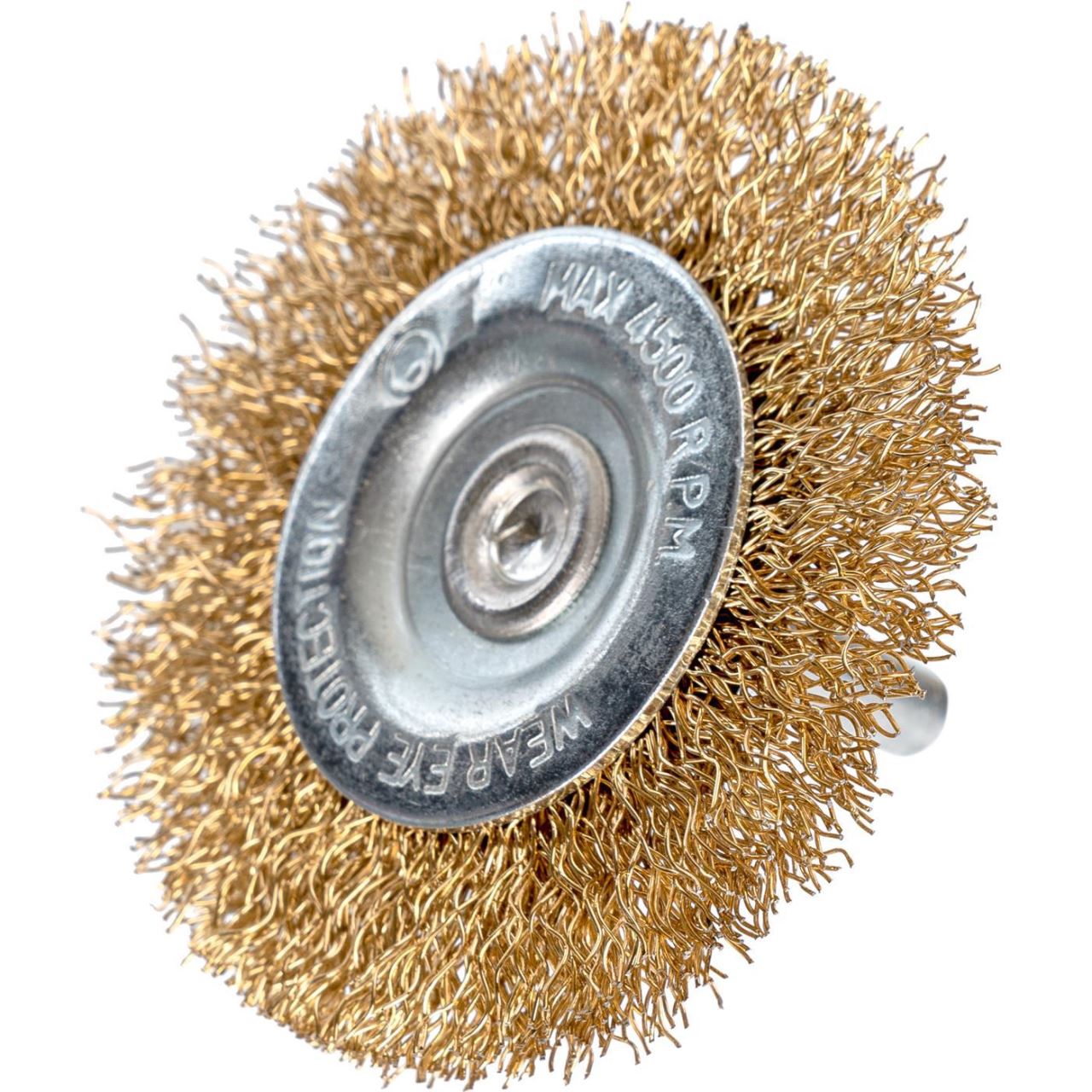 Sárgaréz drótkefe, kör alakú, rúddal, 63 mm, Richmann