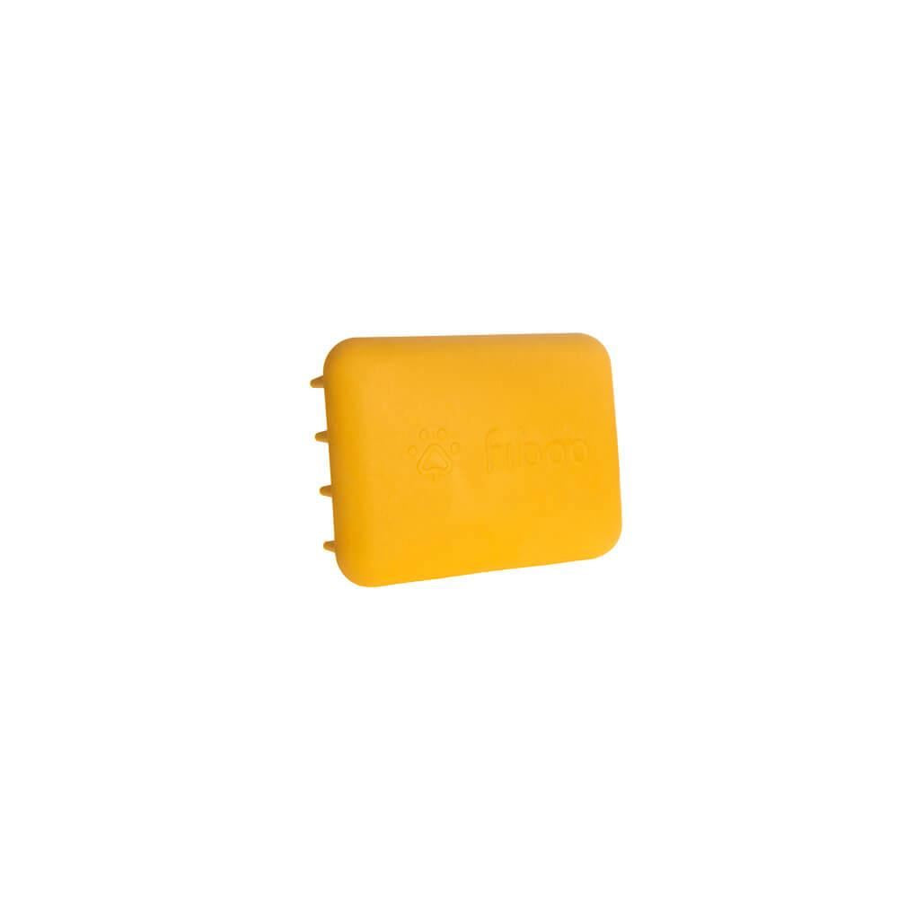 Perie soft pentru masaj si indepartarea parului de caine si pisica, plastic, galben, 90x64x38 mm