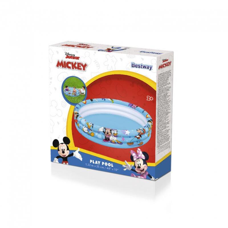 Piscina gonflabila pentru copii, rotunda, model Mickey Mouse, 122x25 cm