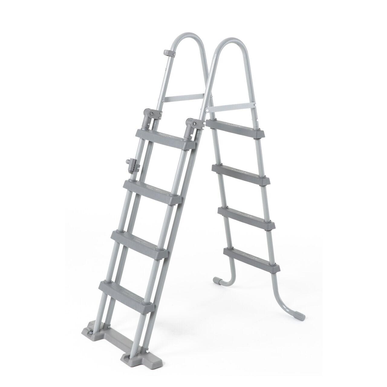 Fémszerkezetű úszómedence, kerek, szűrővel, pumpával, létrával, ponyvafedéssel, szürke, 427x107 cm, Bestway Steel Pro