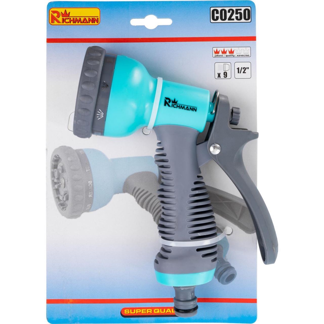 Pistol stropit gradina, tip dus, 9 moduri, plastic, Richmann 