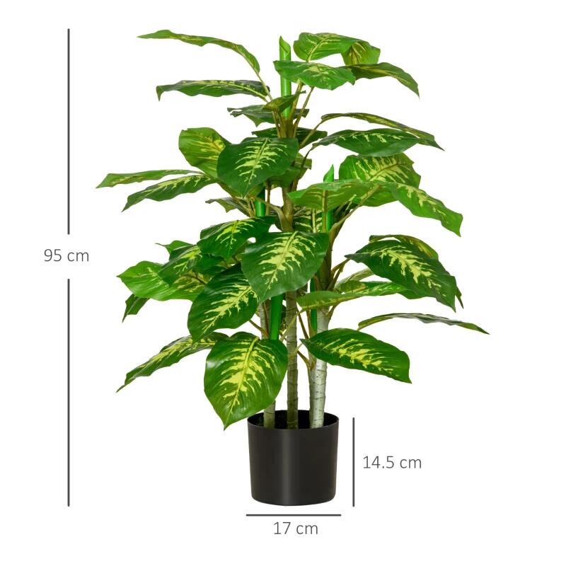 Műcserepes növény, zöld, 95 cm 