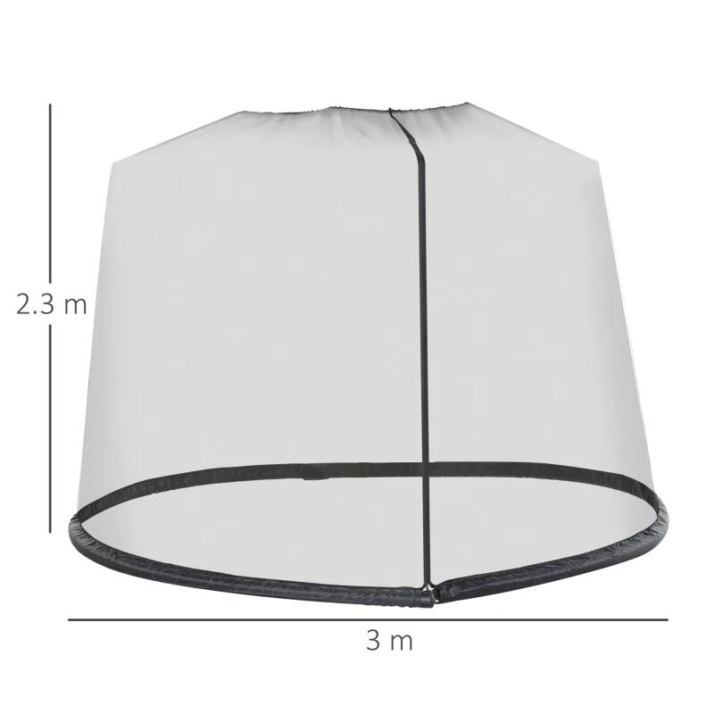 Plasa tantari, muste si alte insecte, pentru umbrela de gradina, material Oxford, negru, 300x230 cm