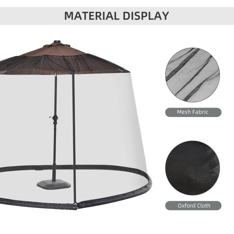 Plasa tantari, muste si alte insecte, pentru umbrela de gradina, material Oxford, negru, 300x230 cm