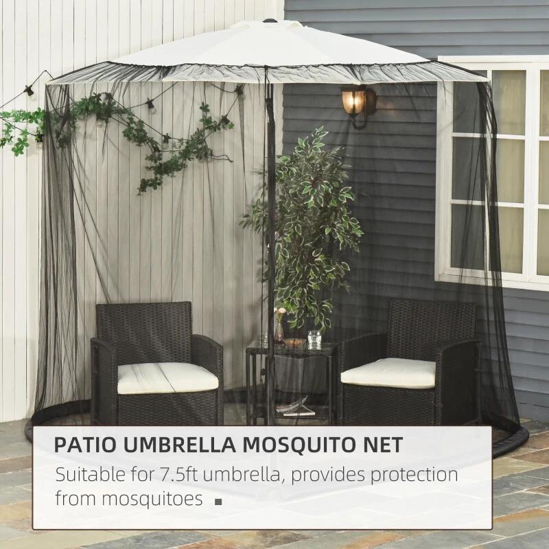 Plasa tantari, muste si alte insecte, pentru umbrela de gradina, material Oxford, negru, 300x230 cm