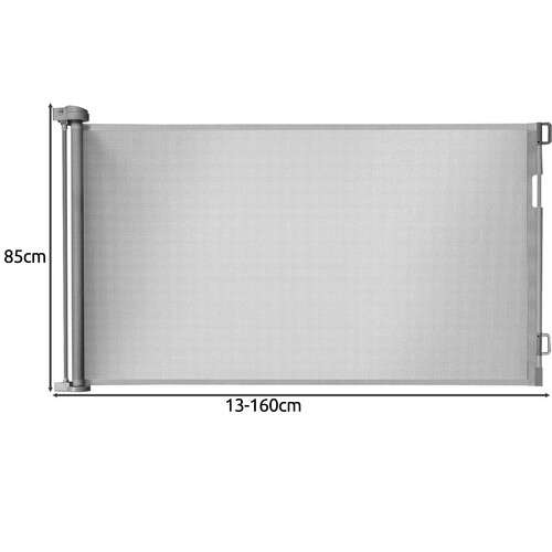 Poarta, plasa, de siguranta, protectie copii, retractabila, gri, 13x160x85 cm, Ruhhy