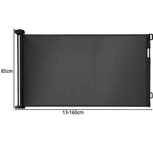 Poarta, plasa, de siguranta, protectie copii, retractabila, negru, 13x160x85 cm, Ruhhy
