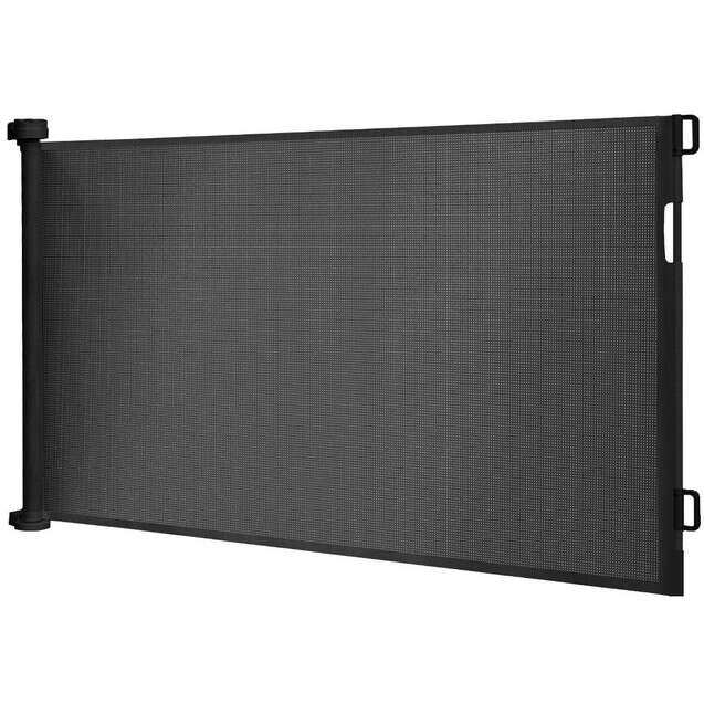 Poarta, plasa, de siguranta, protectie copii, retractabila, negru, 13x160x85 cm, Ruhhy