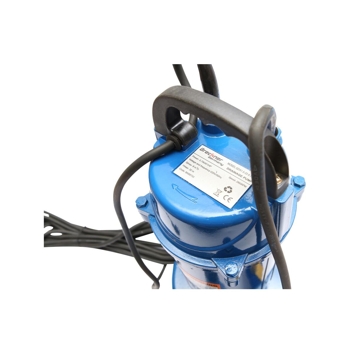 Pompa submersibila pentru apa murdara, inox, 750 W, 7980 l/h, Breckner Germany