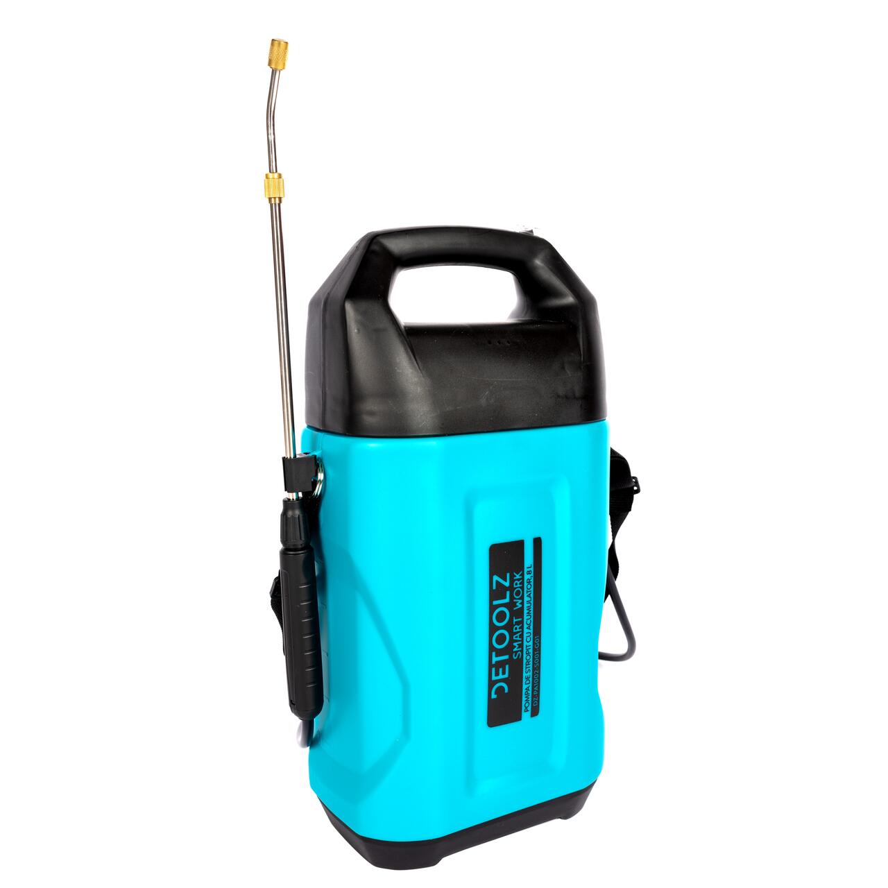 Kerti permetező, permetezőpumpa, Vermorel, Detoolz, elektromos, hátulra, 2 Ah-s akkumulátorral, 8 L