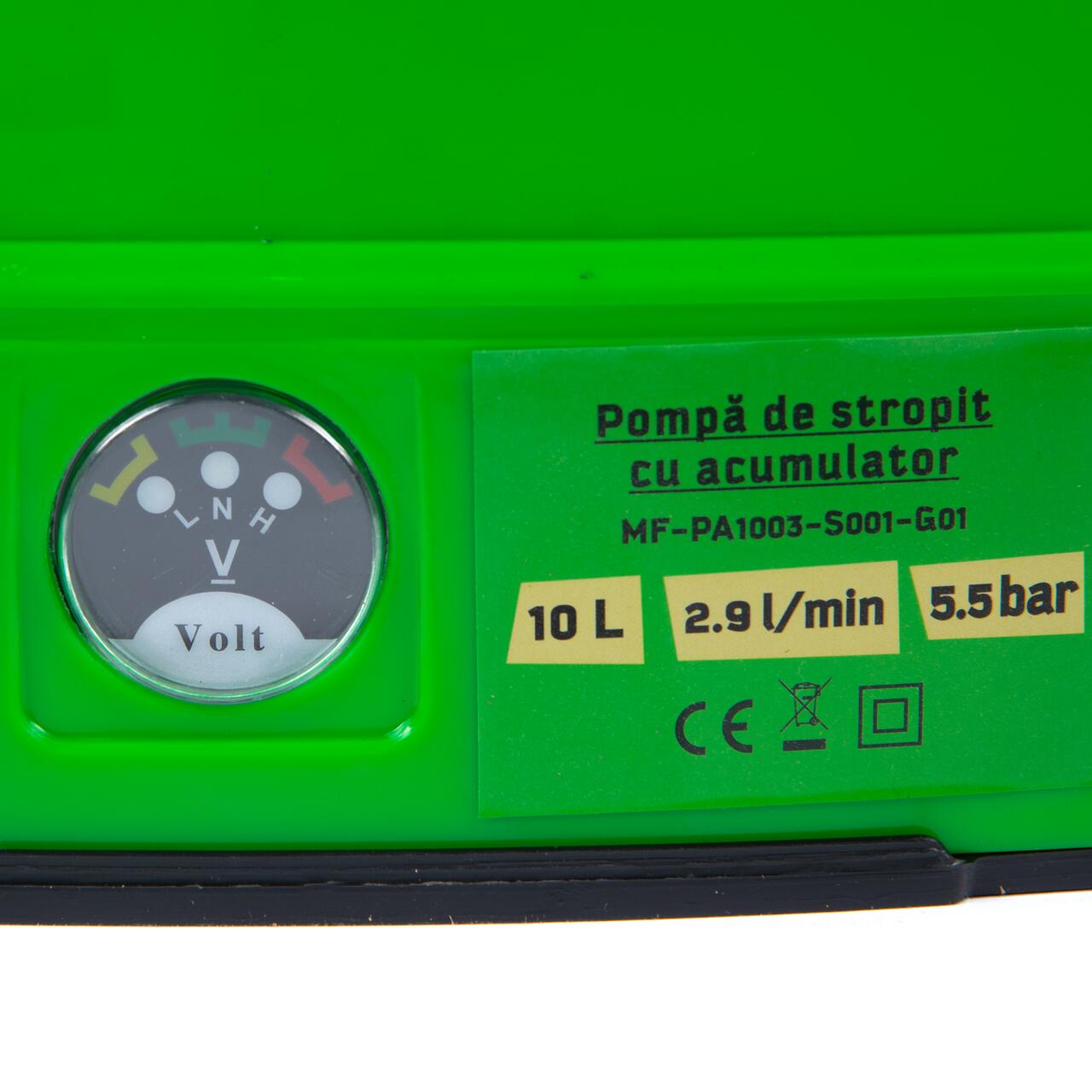 Pulverizator gradina, pompa de stropit, vermorel, Micul Fermier, electric, pentru spate, cu acumulator 8 Ah, 10 L