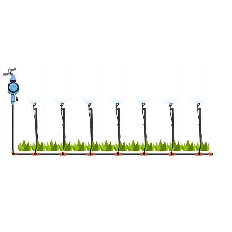 Sistem irigatii cu aspersor rotativ, 62 piese, 20 m, GardenLine