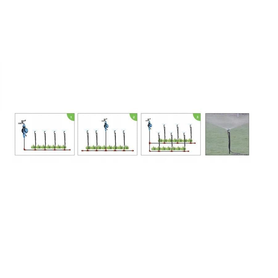 Sistem irigatii cu aspersor rotativ, 62 piese, 20 m, GardenLine