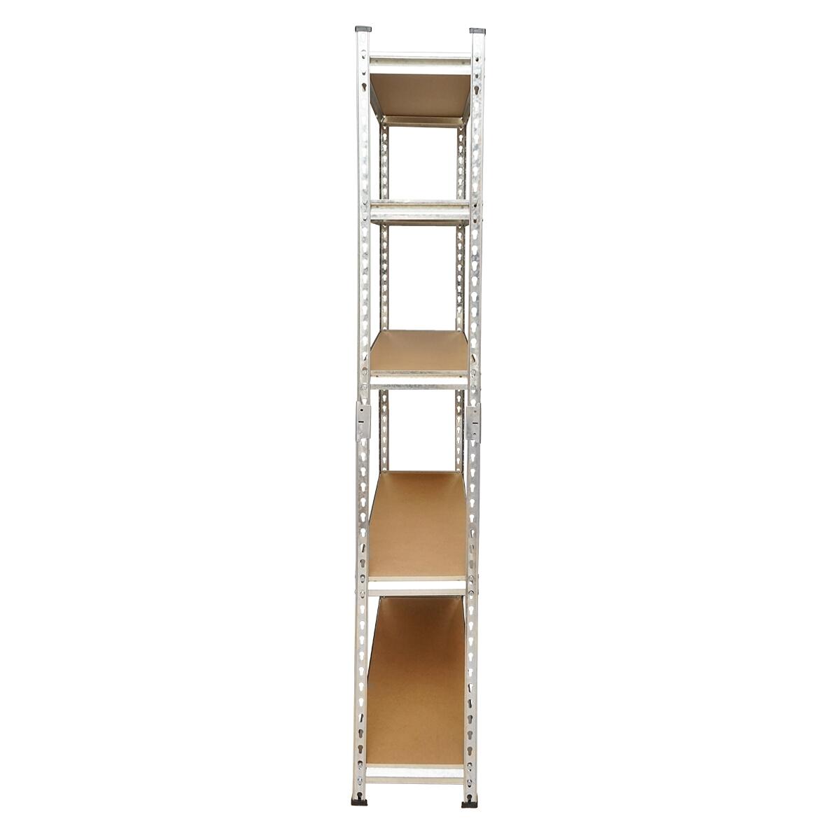 Tárolópolc, fém, 5 polc, 120 kg, 90x30x180 cm, Breckner, Németország