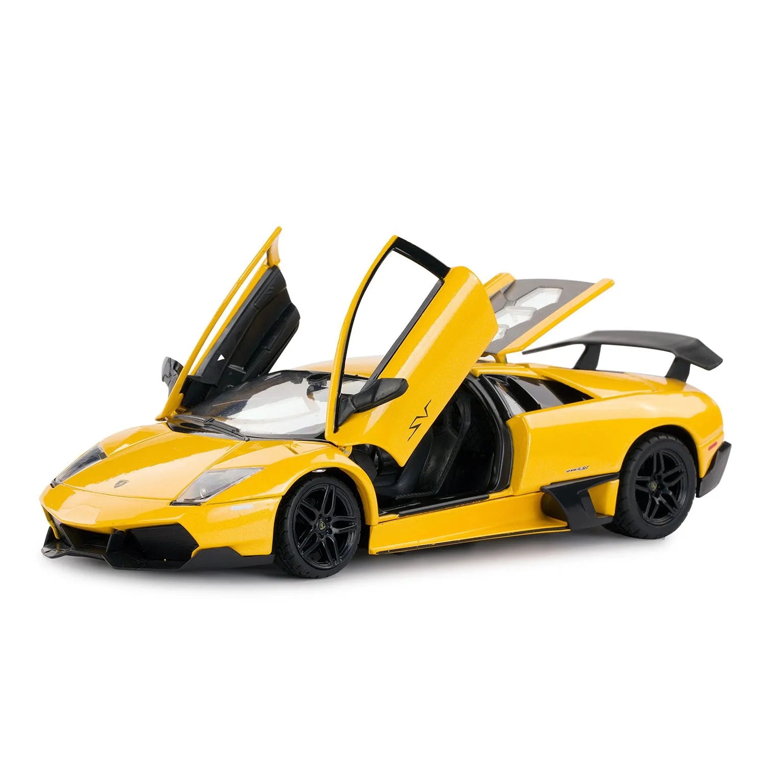 Lamborghini Murcielago LP670-4 sárga öntött fém autó 1-24 méretarányú