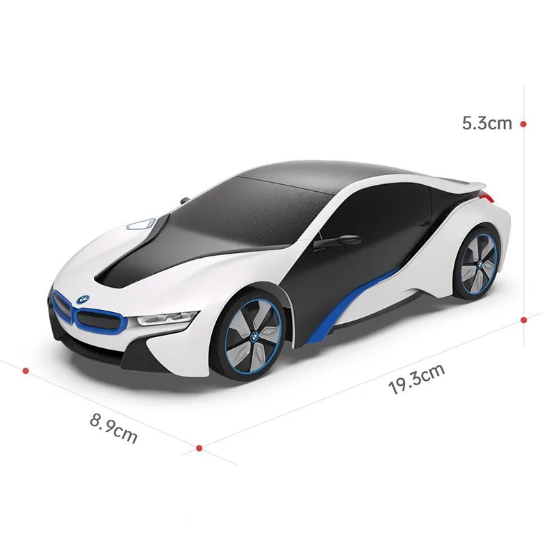 Masina cu telecomanda bmw i8 alba scara 1 la 24