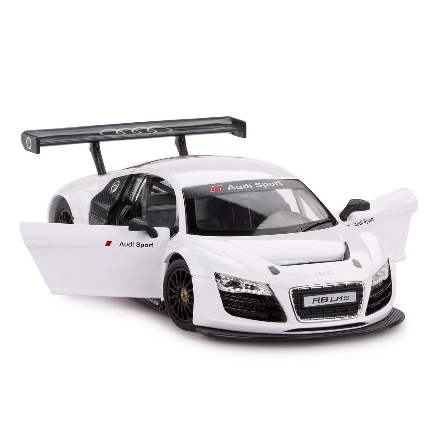 Audi R8 fehér öntött fém autó 1:24 méretarány