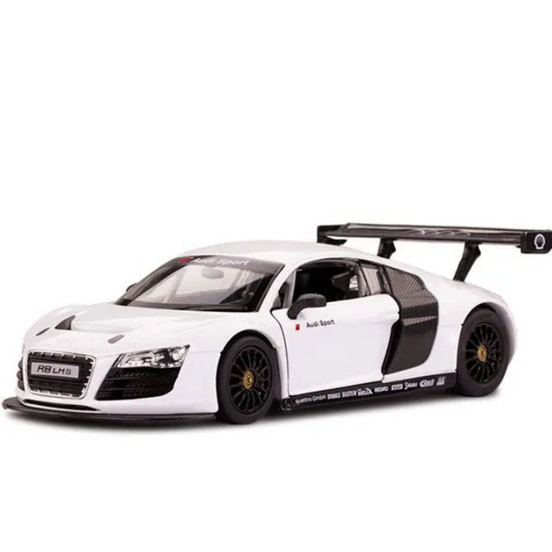 Audi R8 fehér öntött fém autó 1:24 méretarány