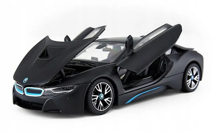 BMW i8 fekete fém játékautó 1-24 méretarányban