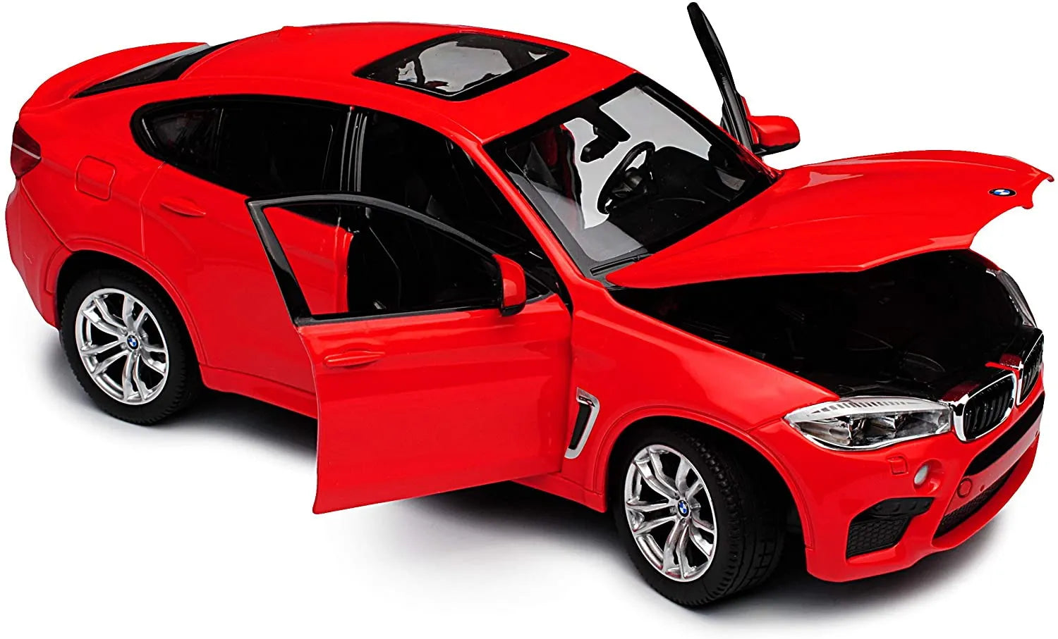 BMW X6M piros fém autó 1:24 méretarány
