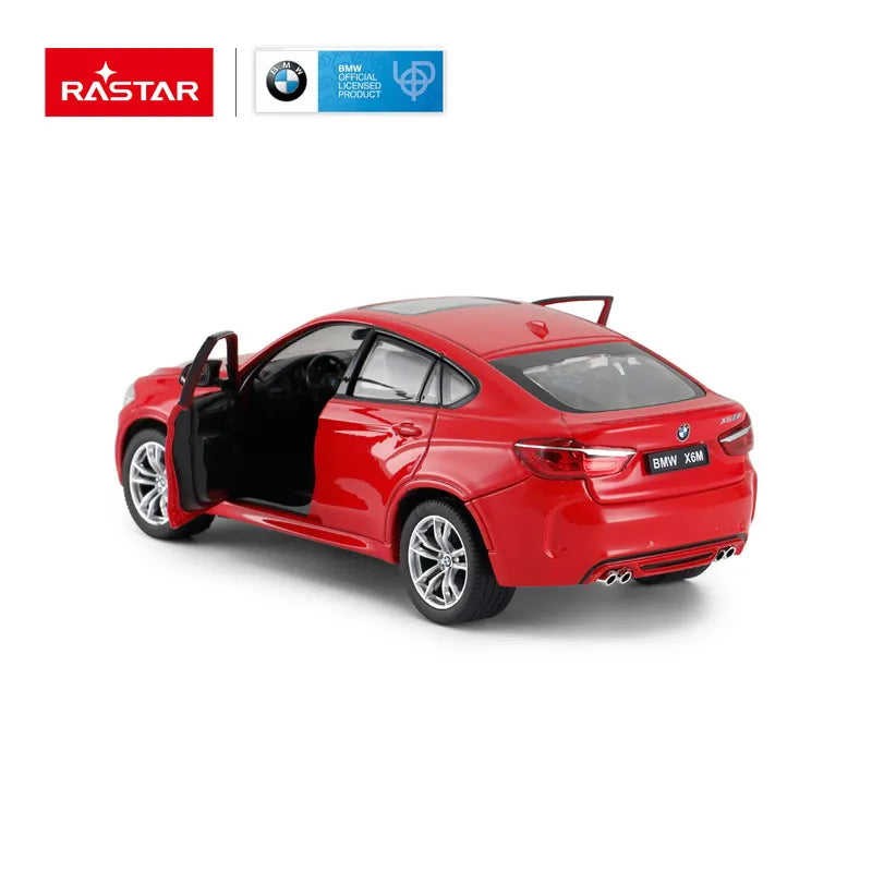 BMW X6M piros fém autó 1:24 méretarány
