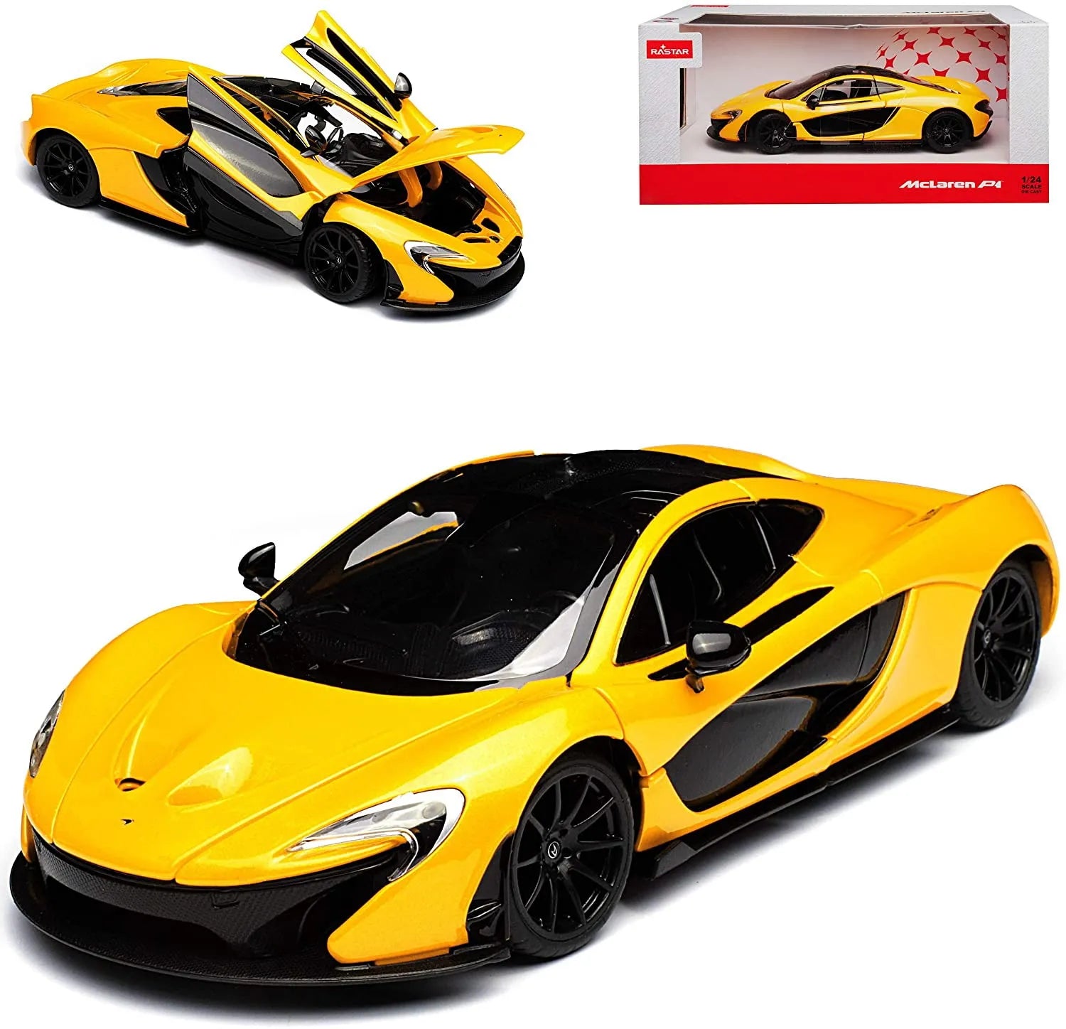 McLaren P1 sárga fém autó 1/24 méretarány