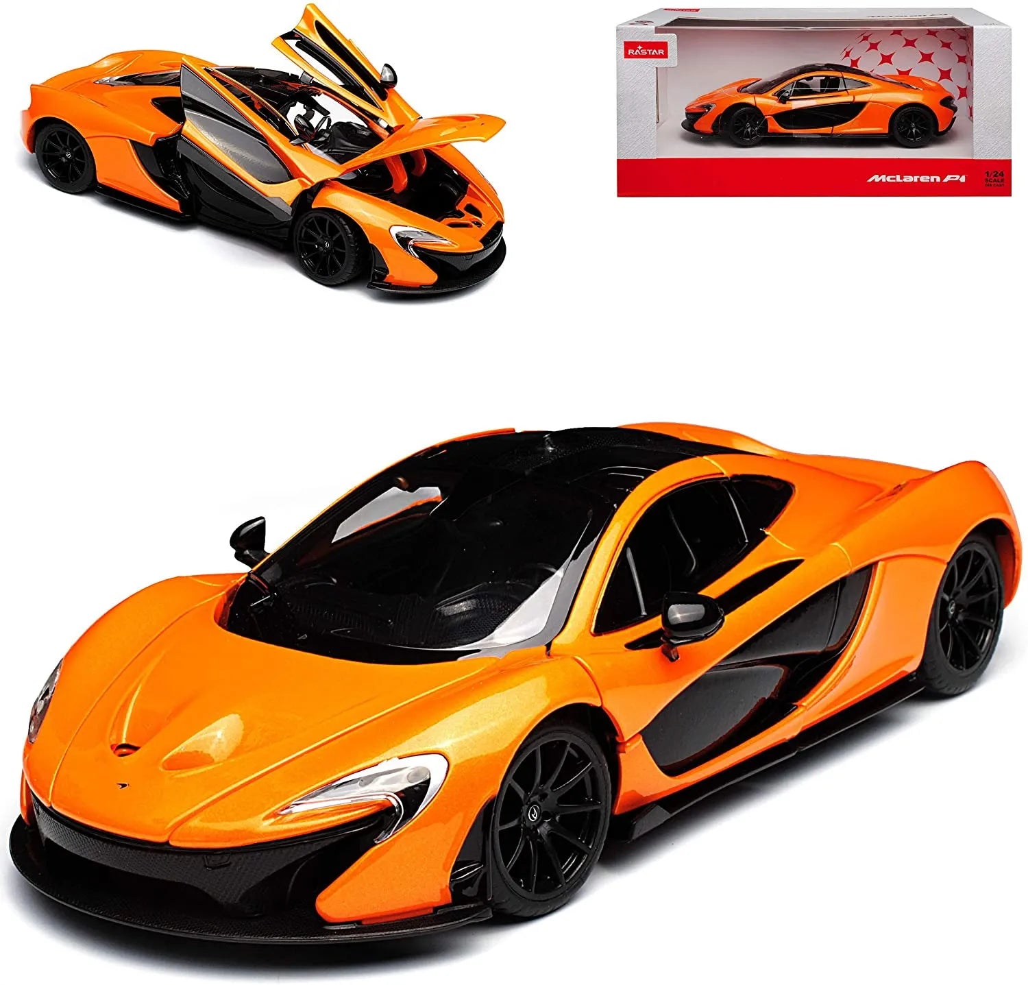 McLaren P1 narancssárga fém autó 1/24 méretarányú