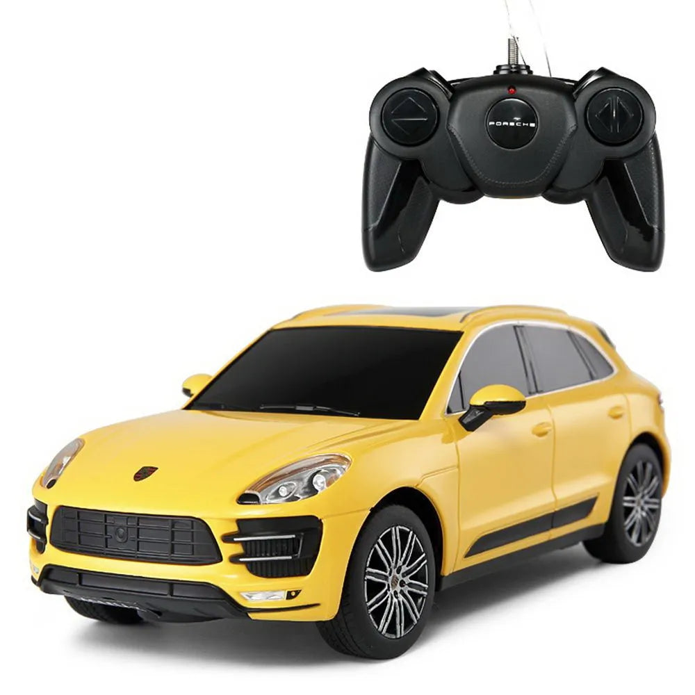 Távirányítós autó Porsche Macan Turbo sárga 1-24 méretarányú