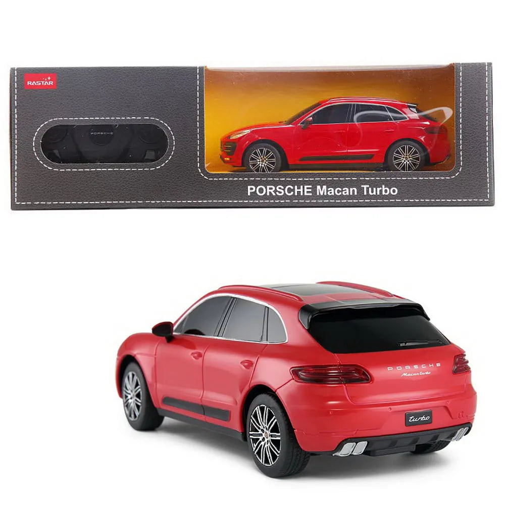 Masina cu telecomanda porsche macan turbo rosu cu scara 1 la 24