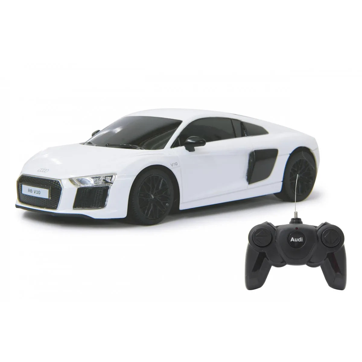 Masina cu telecomanda audi r8 alb cu scara 1 la 24