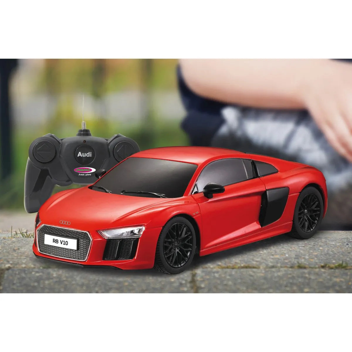 Masina cu telecomanda audi r8 rosu cu scara 1 la 24