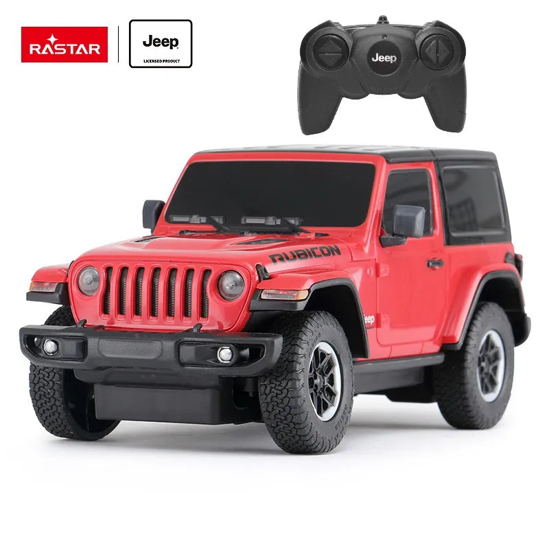 Masina cu telecomanda jeep wrangler jl rosu scara 1 la 24