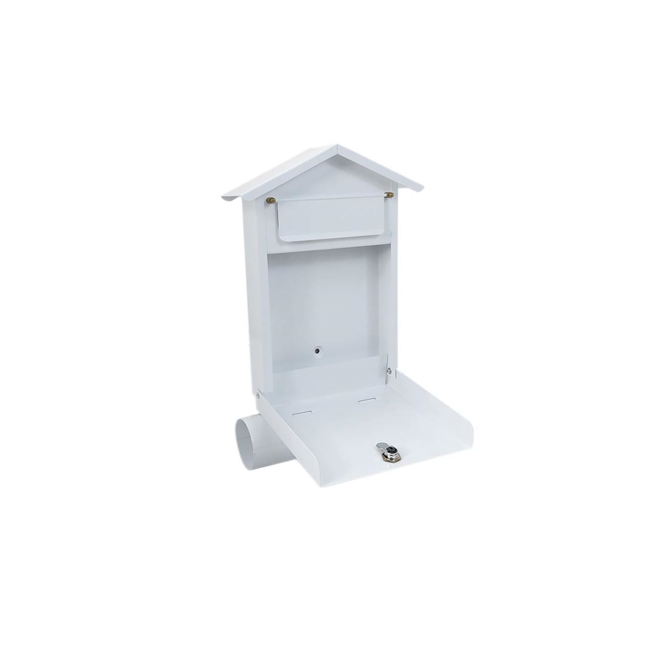 Postaláda, újságtartó hellyel, fehér, B6 formátum, 23x7x37,5 cm, Damech