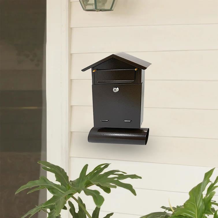 Postaláda, újságtartó hellyel, barna, B6-os formátum, 23x7x37,5 cm, Damech