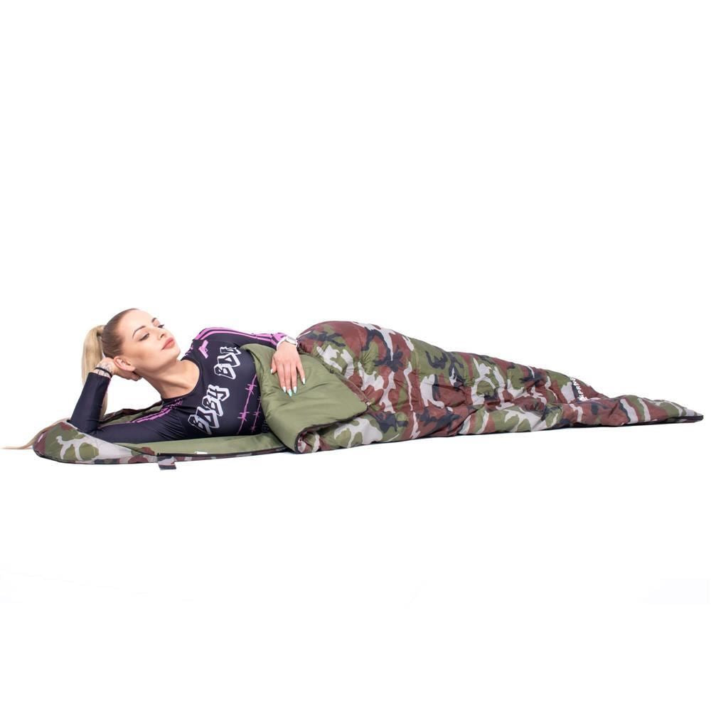 Sac de dormit, turistic, 2 in 1, camuflaj, 210x73 cm, Springos