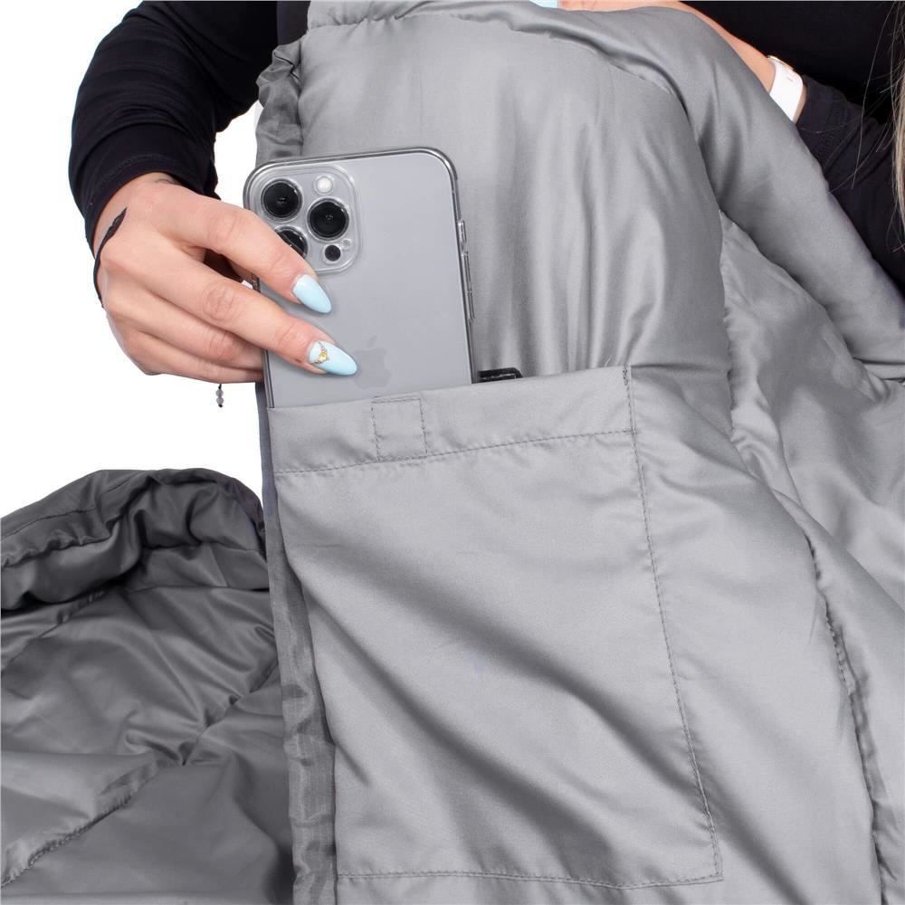 Sac de dormit, turistic, negru si gri, 220x50/80 cm, Springos