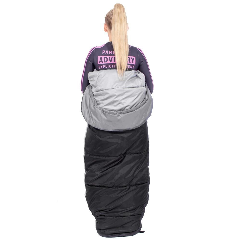 Sac de dormit, turistic, negru si gri, 220x50/80 cm, Springos