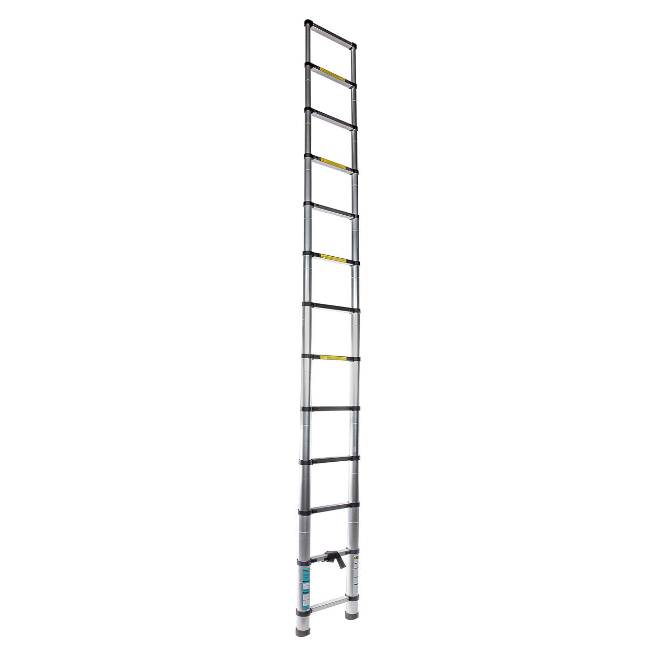 Teleszkópos alumínium létra, Detoolz, 13 fokos, 1 szakaszos, max. 150 kg, 0,8-3,8 m