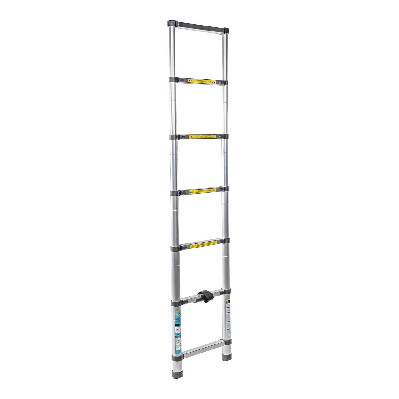 Teleszkópos alumínium létra, Detoolz, 7 fokos, 1 szakaszos, max. 150 kg, 0,6-2 m