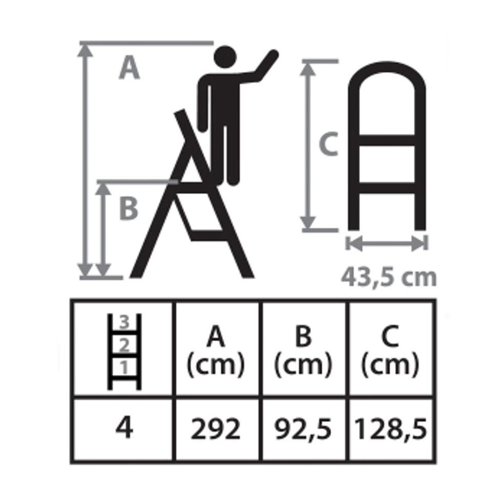 Acéllétra, 4 fokos, max. 150 kg, 0,92 m, Strend Pro