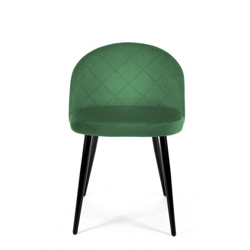 Scaun bucatarie/living, Akord, Brandy, catifea, otel, verde, 50x54x77 cm