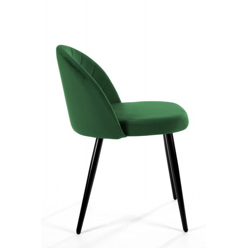 Scaun bucatarie/living, Akord, Brandy, catifea, otel, verde, 50x54x77 cm