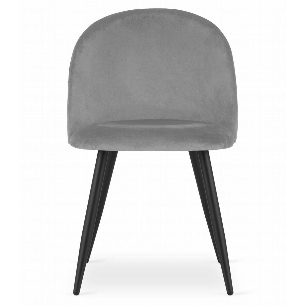 Scaun bucatarie/living, Bello, catifea, metal, argintiu, 46x42.5x76.5 cm