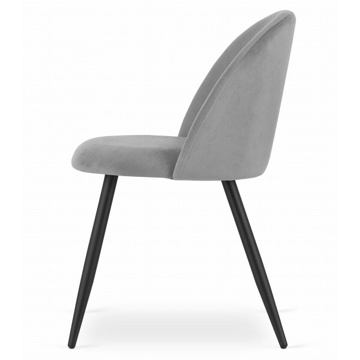 Scaun bucatarie/living, Bello, catifea, metal, argintiu, 46x42.5x76.5 cm