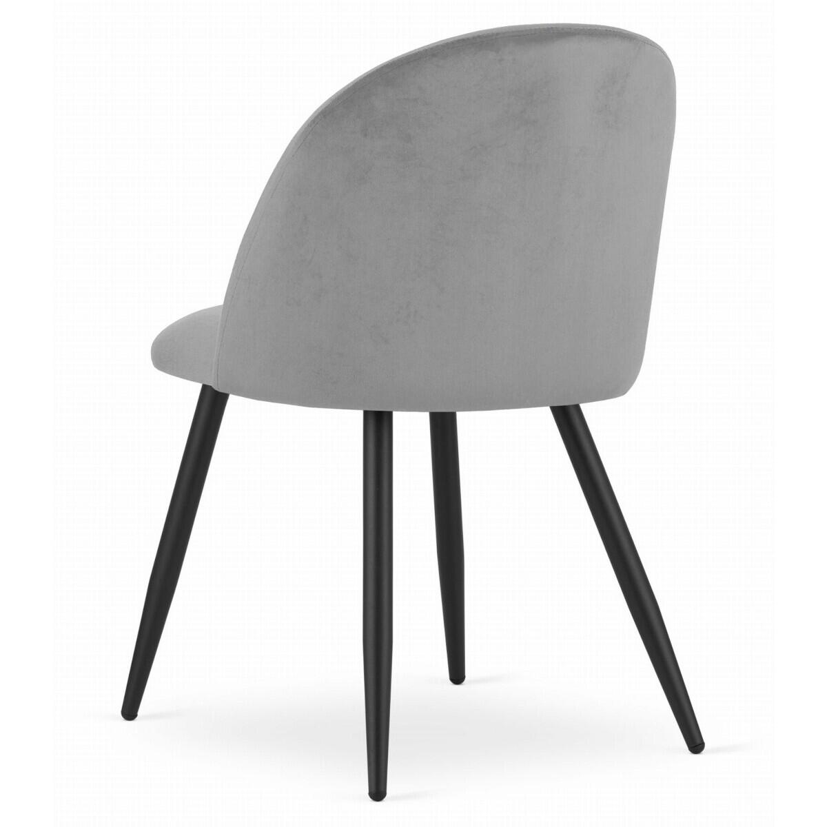 Scaun bucatarie/living, Bello, catifea, metal, argintiu, 46x42.5x76.5 cm