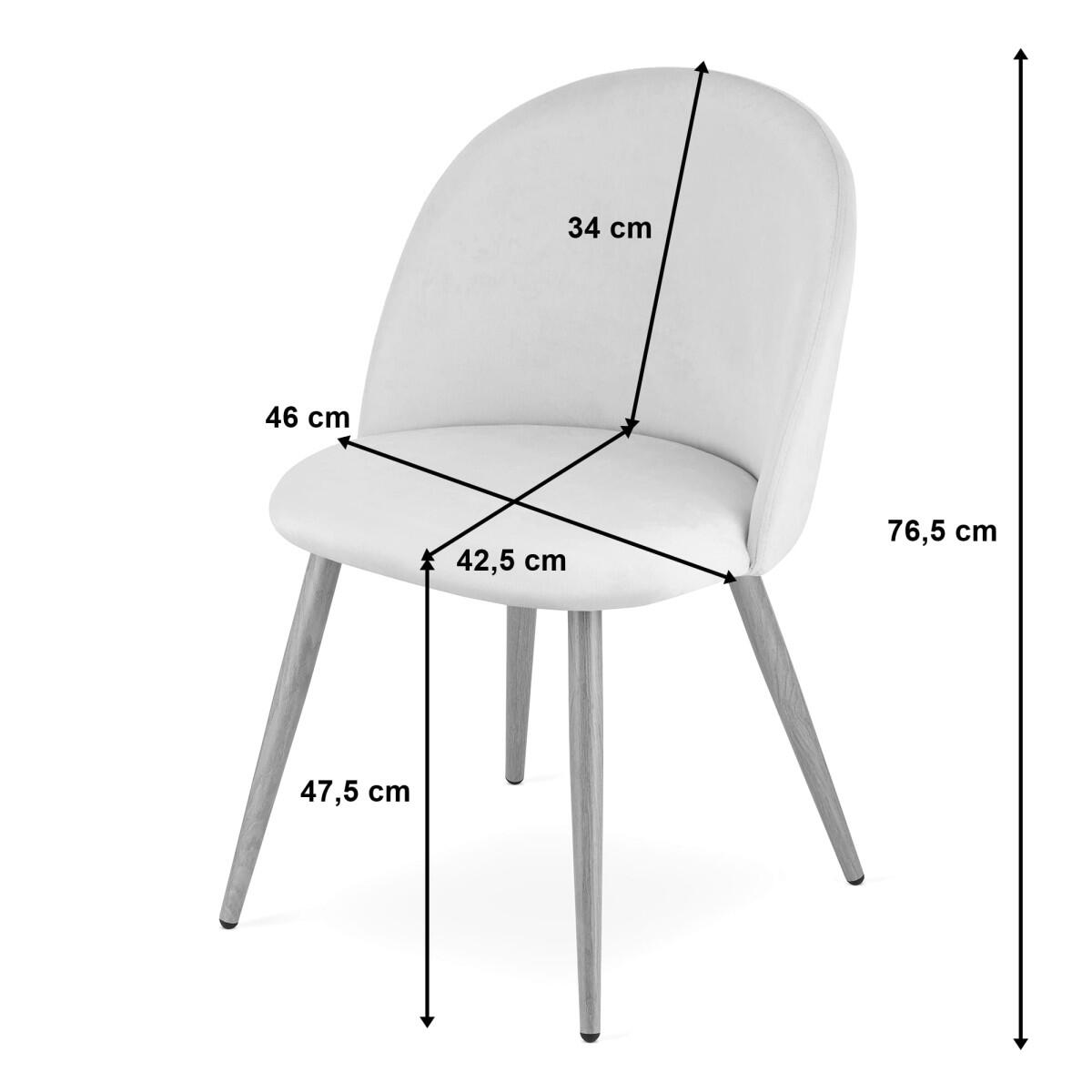 Scaun bucatarie/living, Bello, catifea, metal, argintiu, 46x42.5x76.5 cm