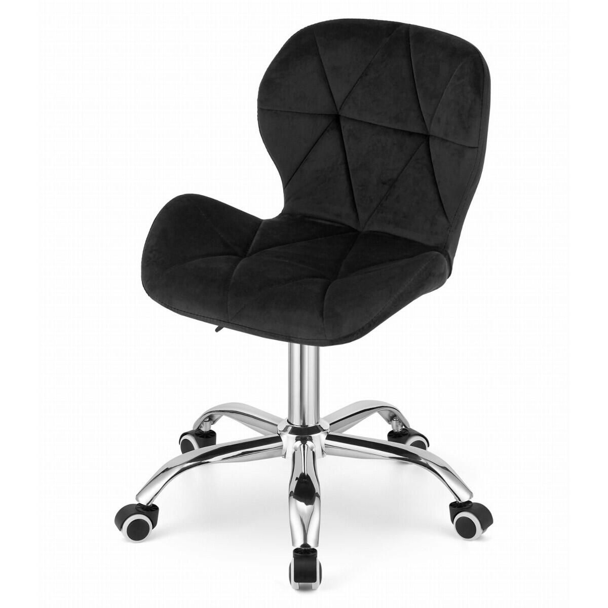 Scaun de birou, Avola, rotativ, catifea, negru, 53.5x55x73.5-86.5 cm