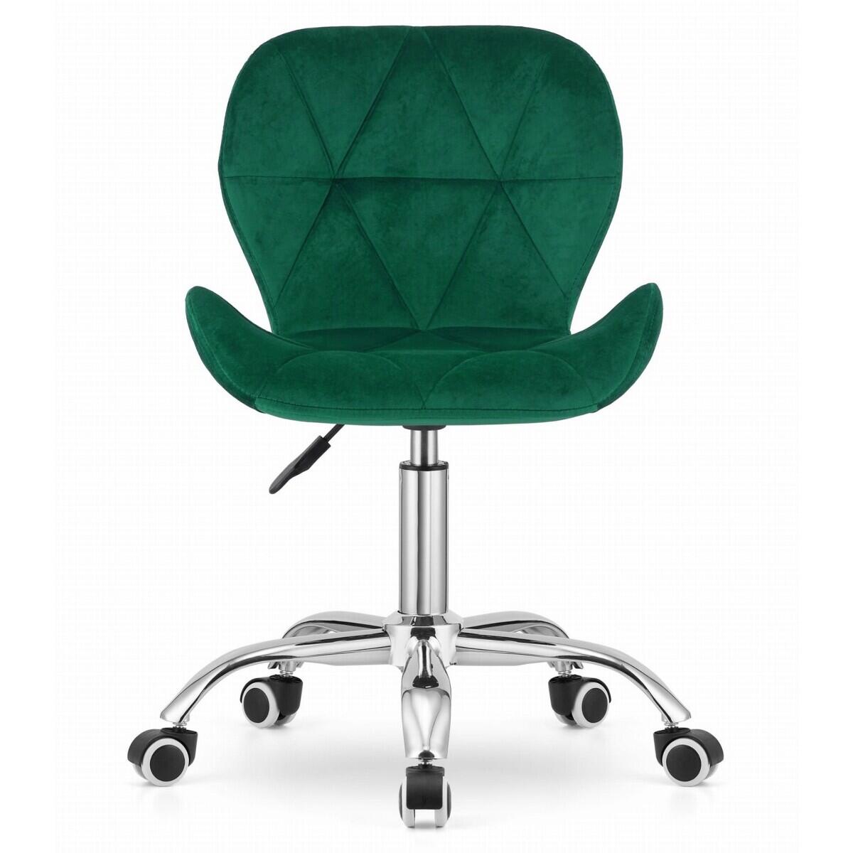 Scaun de birou, Avola, rotativ, catifea, verde, 53.5x55x72.5-86.5 cm