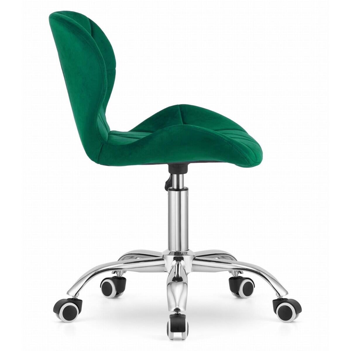 Scaun de birou, Avola, rotativ, catifea, verde, 53.5x55x72.5-86.5 cm