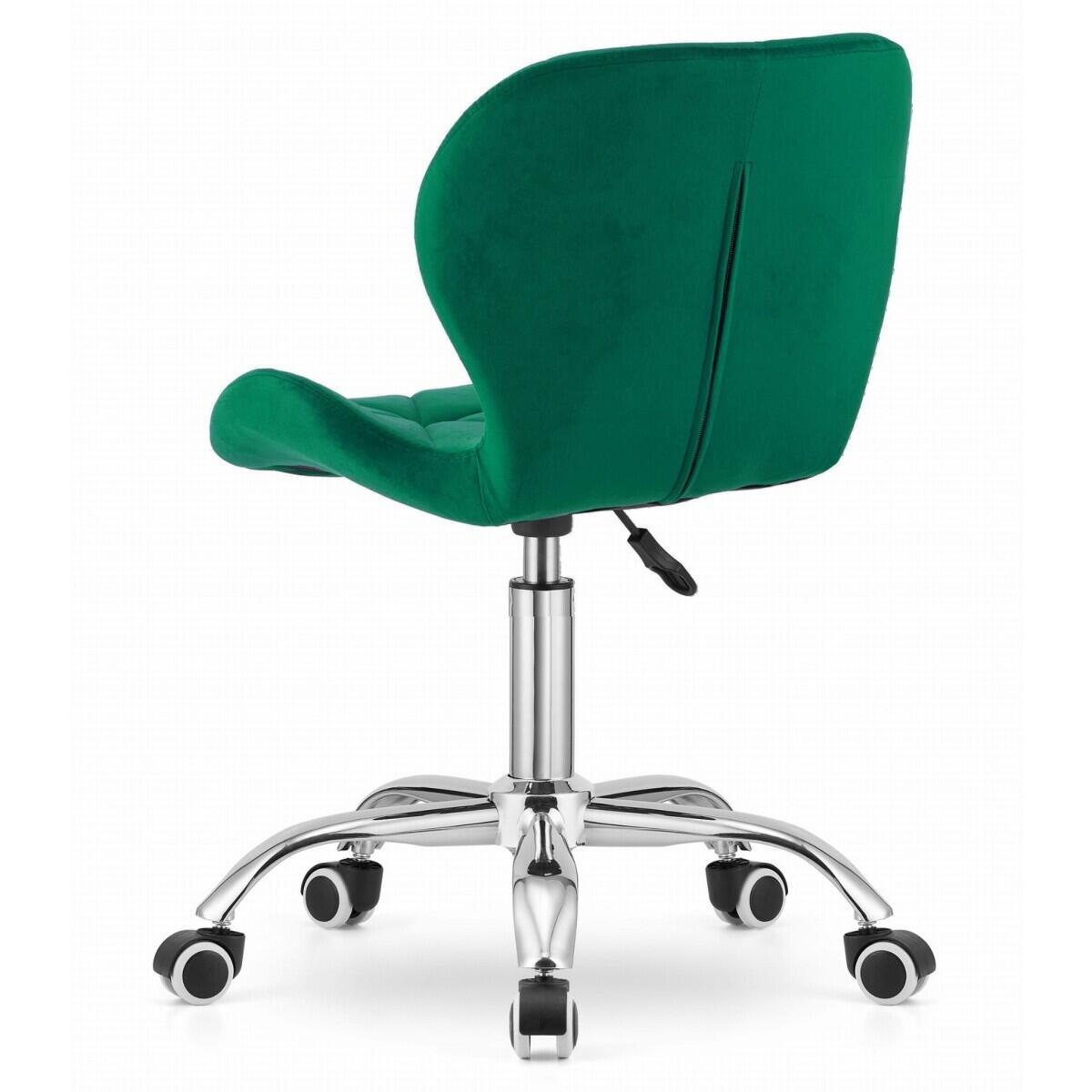 Scaun de birou, Avola, rotativ, catifea, verde, 53.5x55x72.5-86.5 cm